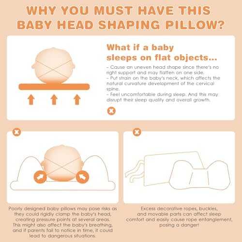 Eureka Baby Memory Foam Head Shaping Pillow for Infants Pink