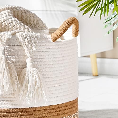 KAKAMAY 20x13 Cotton Woven Storage Basket