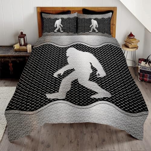 Bigfoot Quilt Set - Grey Silver Duvet Cover Set