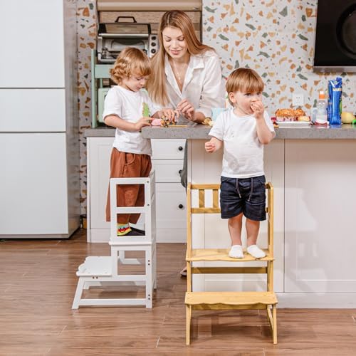 COSYLAND Toddler Step Stool with Side Guard