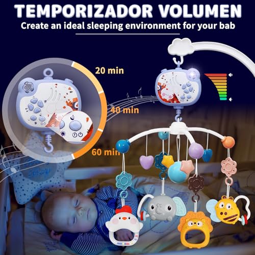 HCFJEH Baby Mobile with Music Lights and Rotation