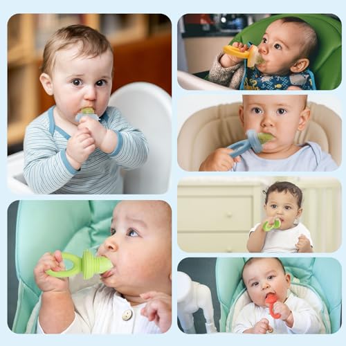 Baby Food Containers Feeder Pacifier Set Blue Red