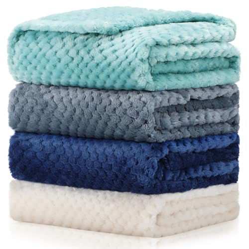 Frienda 4 Pcs Fluffy Baby Blanket for Newborns and Toddlers