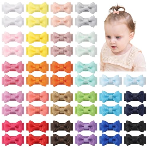 Yoyokid 50PCS Baby Girls Hair Clips with Grosgrain Ribbon