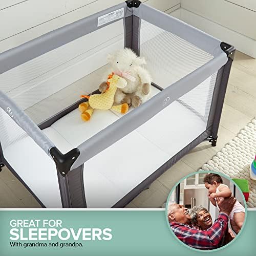 Foldable Travel Pack n Play Mattress Pad with Waterproof Cover and Tote Bag