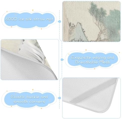 Grey Landscape Cooling Baby Mattress Pad 28x52