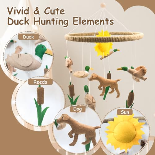 Teeloray Duck Hunting Baby Crib Mobile for Boys Girls