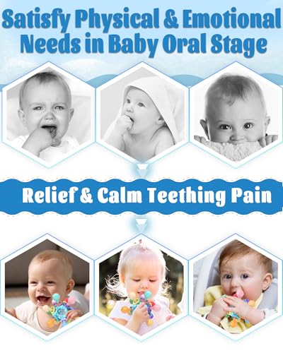 Tonberless Teething Toys with 360-Rotary Ball for 0-12 Months