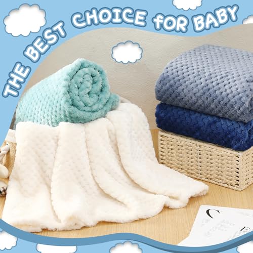 Frienda 4 Pcs Fluffy Baby Blanket for Newborns and Toddlers