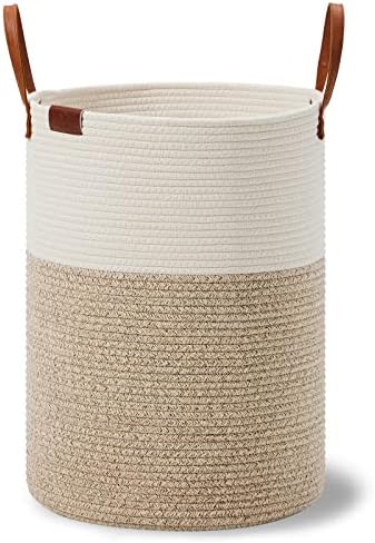 VIPOSCO Tall Laundry Basket 58L Woven Rope Hamper 1