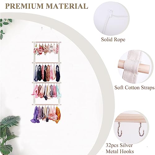 Cherrboll Hair Bow Holder for Girls with 32 Hooks