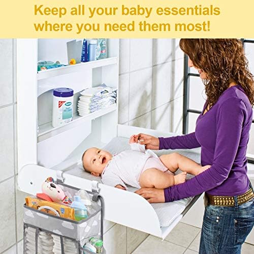 Accmor Hanging Baby Diaper Caddy Organizer Grey Cloud