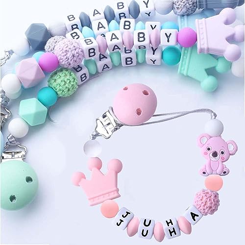 Personalized Koala Pacifier Clip with Baby Name 1