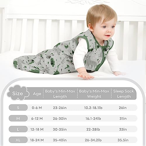 Yoofoss 6-12 Months Baby Sleep Sack 3 Pack 100 Cotton