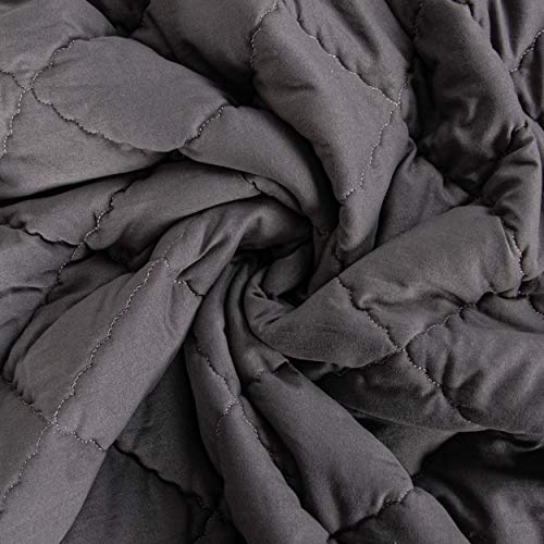 BEDSUM 100 Brushed Microfiber Toddler Quilt 43x60 Inches Dark Grey