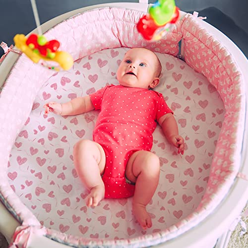 GLLQUEN Baby Bassinet Sheets 4 Pack - Soft Breathable Elastic Fitted Mattress Cover