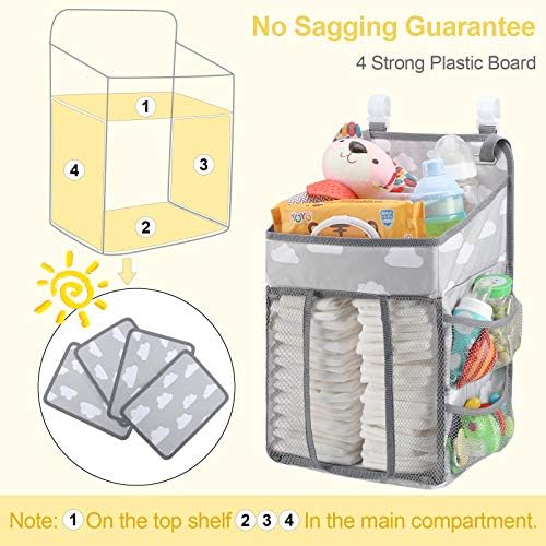 Accmor Hanging Baby Diaper Caddy Organizer Grey Cloud