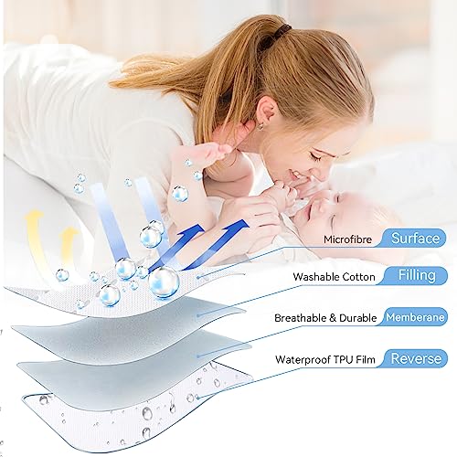 Yoofoss Waterproof Bassinet Mattress Cover 2 Pack 1