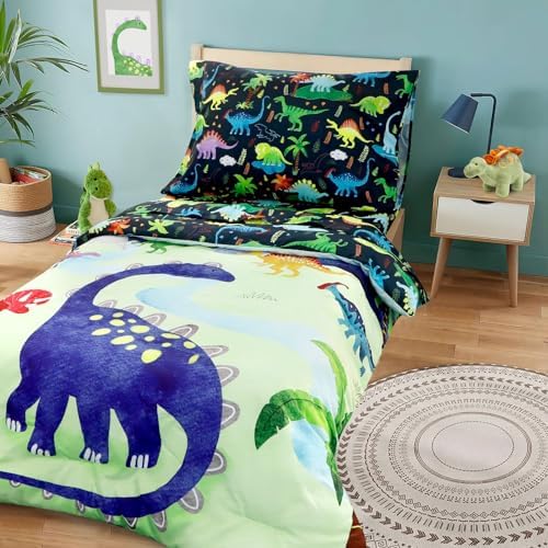 DAYEEBALL 4 Piece Toddler Bedding Set with Dinosaur Pattern