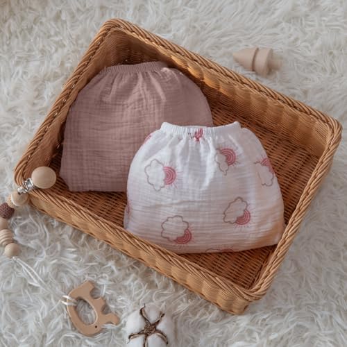 LYRICHOM Muslin Bassinet Sheets 2 Pack Pink Cloud