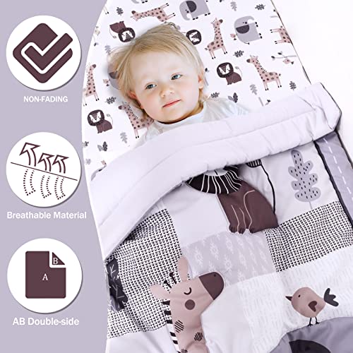 Cloele Jungle Crib Bedding Set for Boys - 3 Piece Grey