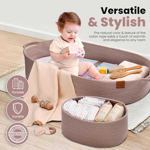 PeraBella XL Baby Changing Basket for Dresser Top
