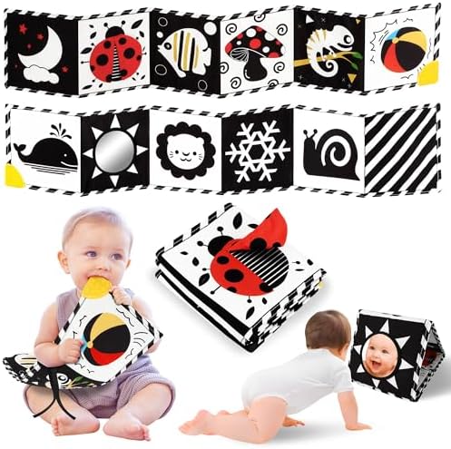 High Contrast Baby Book with Teether and Mirror 1