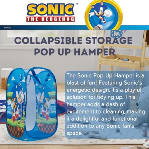 Sonic Pop Up Hamper for Kids Collapsible Storage Bin