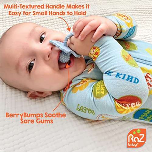RaZbaby Sloth Teether with BerryBumps Design 3 Months Teething Pacifier Tan