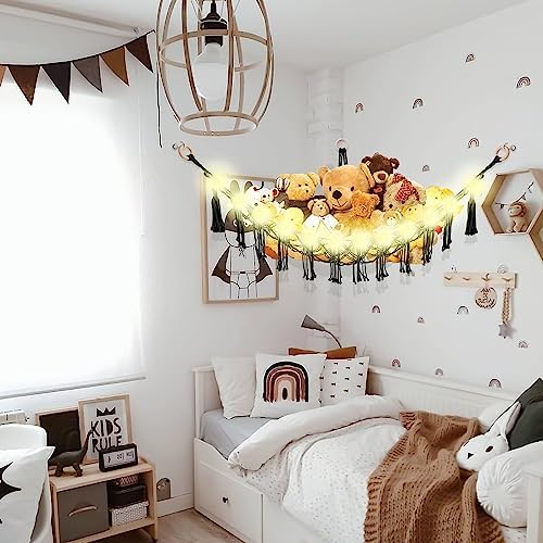 Stuffed Animal Hammock with LED Light - Kids Room Decor