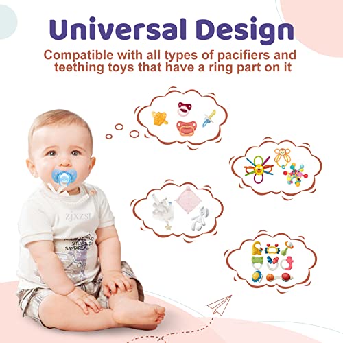 Symbolife Rainbow Wooden Pacifier Clip Holder
