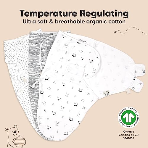 KeaBabies 3-Pack Organic Sleep Sacks for Newborns 0-3 Months