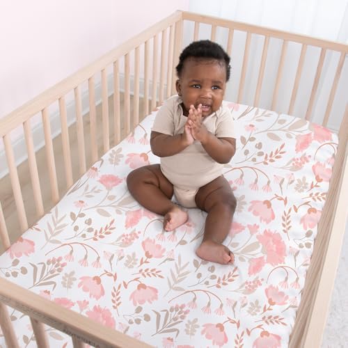 The Peanutshell 4-Pack Fitted Crib Sheets - Whimsical Floral