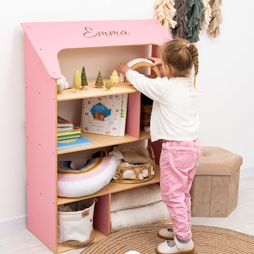 Enjoy The Wood Wooden Dollhouse Bookcase - Pink