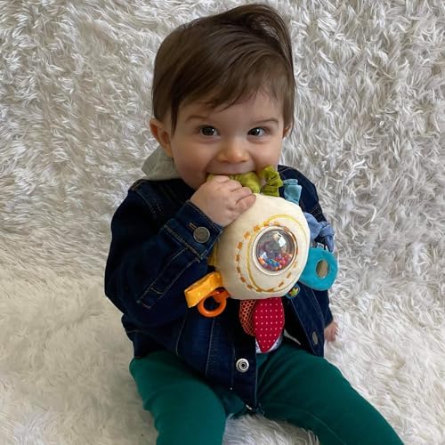 HABA Teether Cuddly Rainbow Round - Soft Activity Toy with Rattling Teething Elements 1