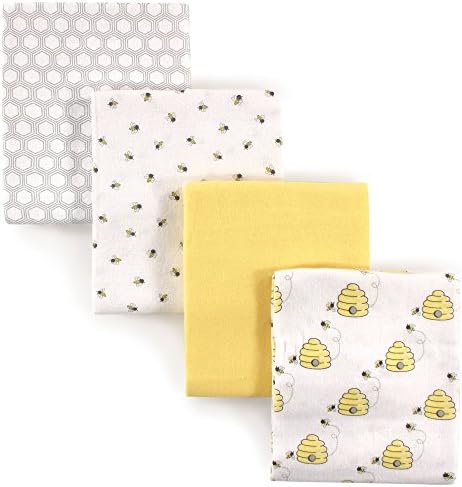Hudson Baby Unisex Flannel Receiving Blanket Bee One Size