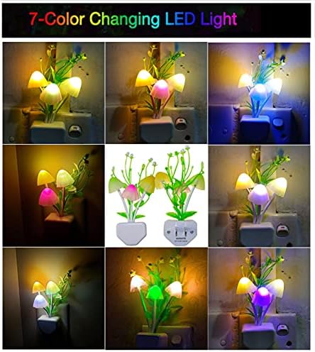 AUSAYE 2 Pack LED Sensor Night Light Mushroom Decor