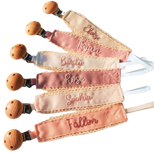 Custom Pacifier Clip With Name 6 Inch L