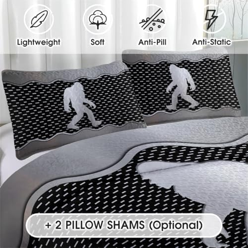 Bigfoot Quilt Set - Grey Silver Duvet Cover Set