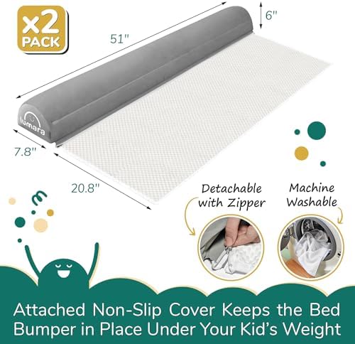LUMARA Inflatable Bed Rail for Toddlers 2 Pack