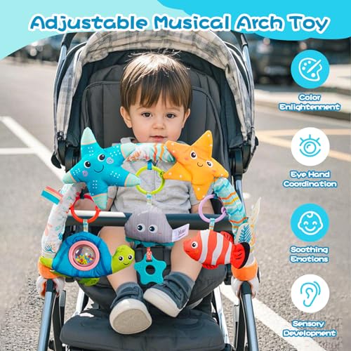 Jollybaby Starfish Musical Bassinet Bouncer Toy