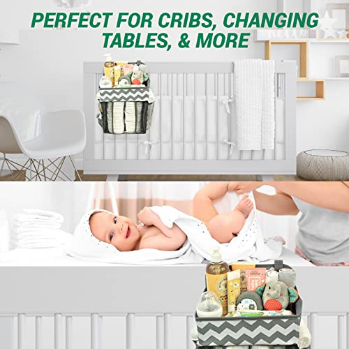 Babywards Hanging Diaper Caddy - 2 Compartments 3 Mesh Pockets