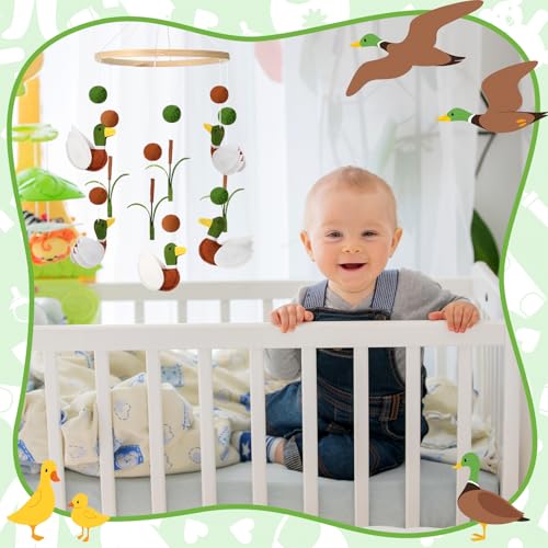 Sonwyoung Mallard Duck Crib Mobile - Felt Wooden Nursery Decor