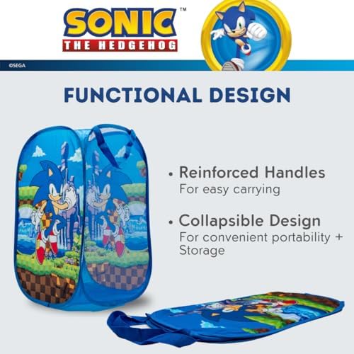 Sonic Pop Up Hamper for Kids Collapsible Storage Bin