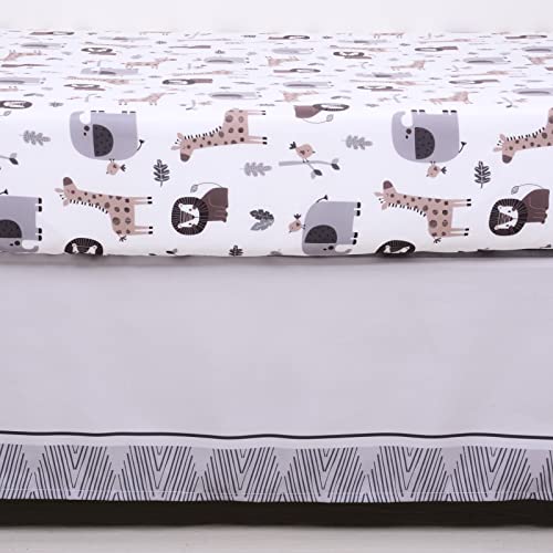 Cloele Jungle Crib Bedding Set for Boys - 3 Piece Grey