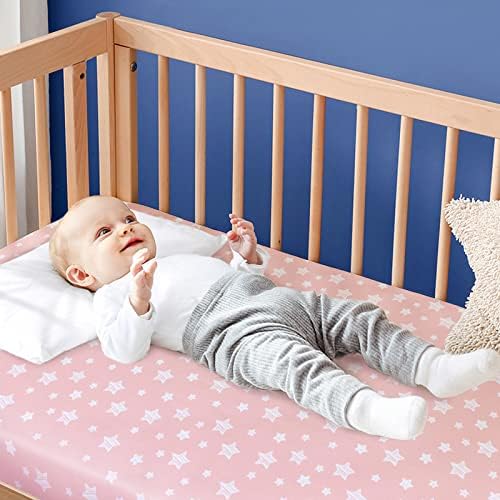 Moonsea Crib Sheets for Girls 4 Pack Pink