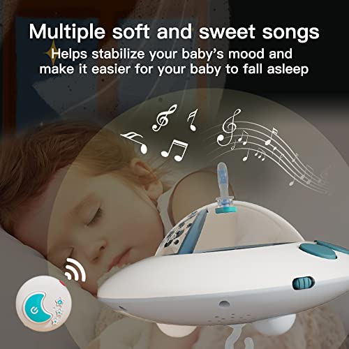 Lcasio Baby Crib Mobile with Music and Night Light - Blue