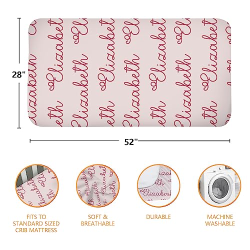 Custom Crib Sheets for Girls - Fitted with Name Purple Letter 52x28x98