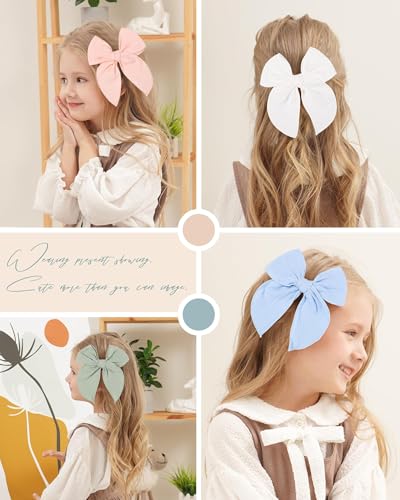 Doboi 55 Inch Muslin Baby Girl Bows with Alligator Clips 1