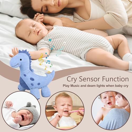 Wiqins Baby Sleep Soother with Cry Sensor and Dinosaur Night Light